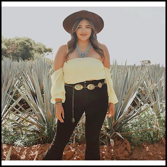 Adjustable Metal Concho Belt Boho Western Chain Waist Belt For Dresses Jeans - Picture 2 of 6